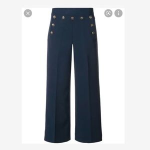 Tory Burch Navy cropped Sailor pant